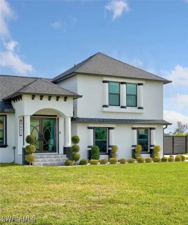 rear view of house with a yard