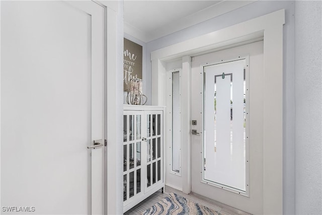 entryway featuring hardwood / wood-style flooring