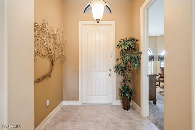 view of tiled foyer