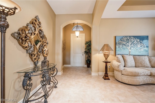 view of tiled foyer