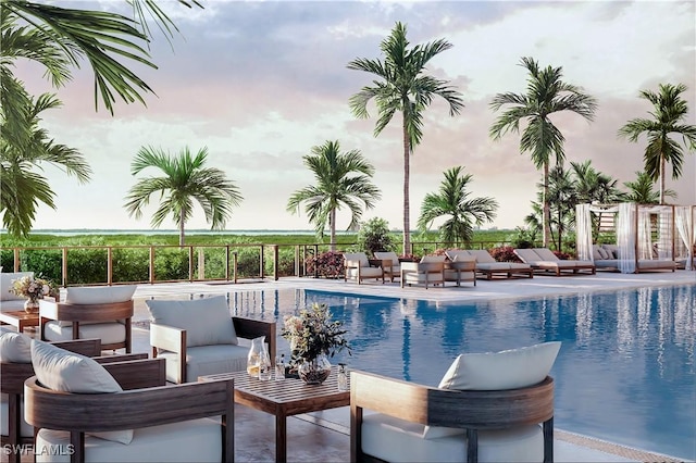 5100 Baybridge Blvd Unit 1901, Estero, FL 33928 - community pool featuring an outdoor hangout area and a patio area