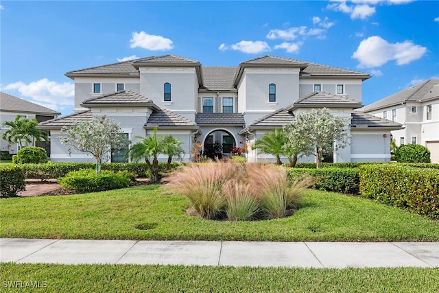 view of front of house with a front yard