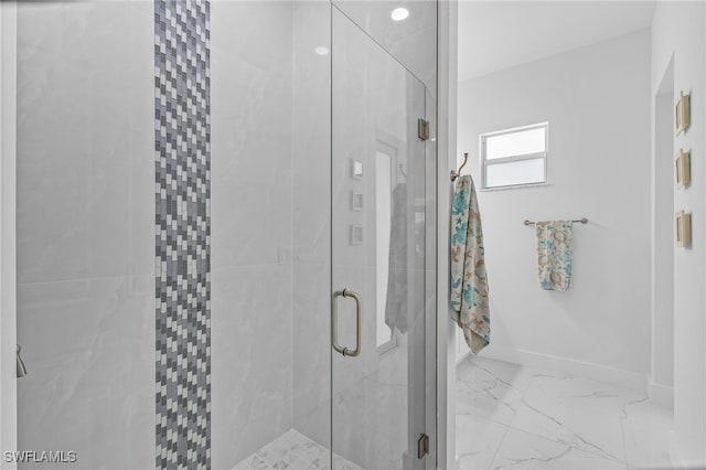 bathroom featuring walk in shower