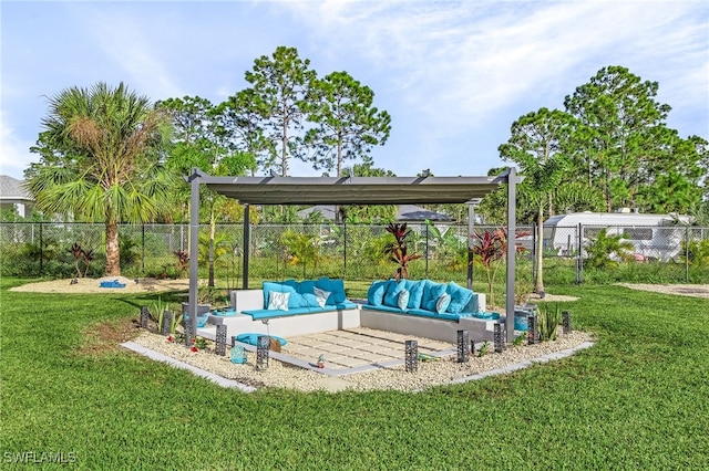 view of patio featuring an outdoor living space