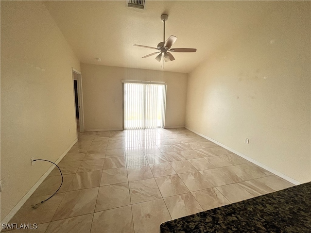 unfurnished room featuring ceiling fan