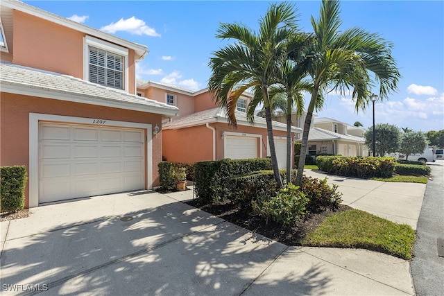 view of front of house with a garage