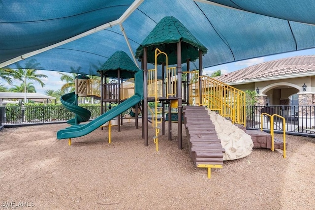 view of jungle gym