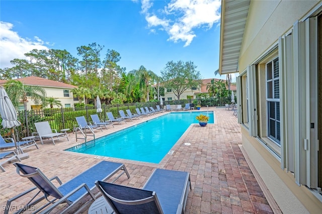 view of pool with a patio area