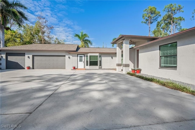 view of front of house with a garage