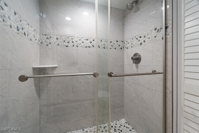 bathroom featuring walk in shower