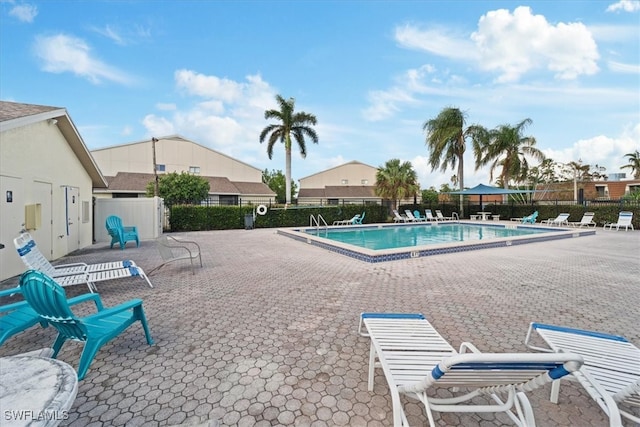 view of pool with a patio area