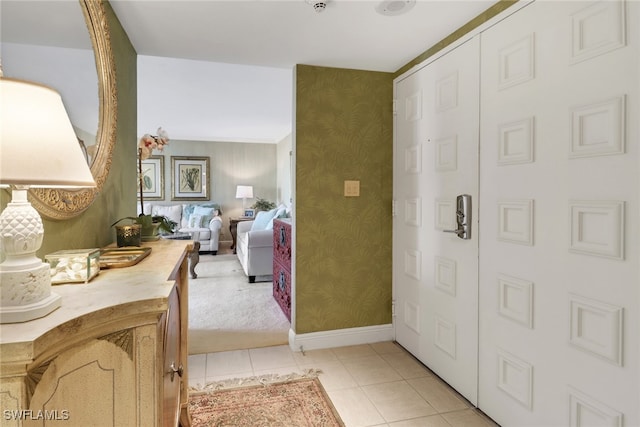 entrance foyer featuring light tile patterned floors