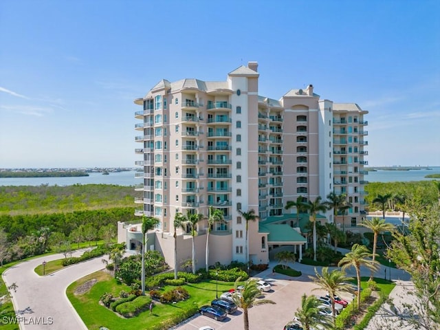 view of property with a water view