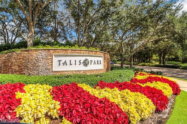 view of community sign