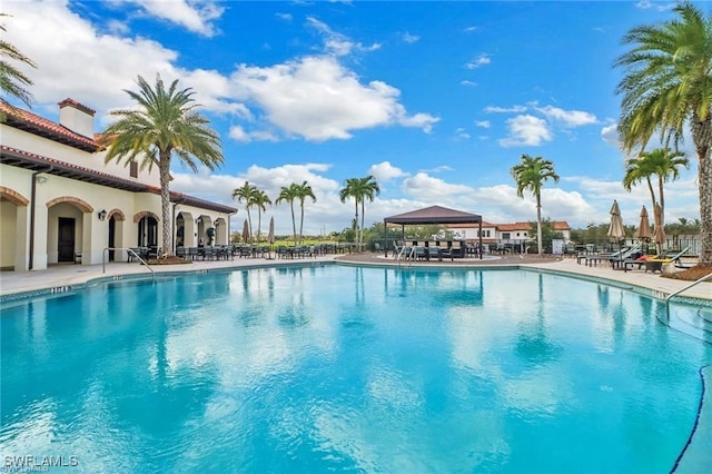 view of pool with a patio area