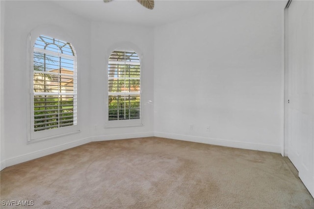 empty room featuring a healthy amount of sunlight and carpet