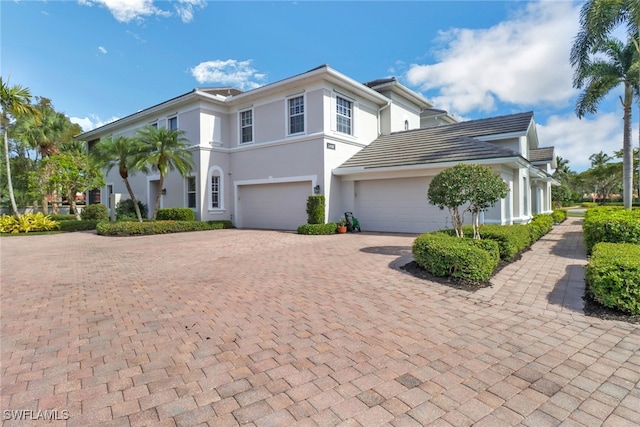 view of front property with a garage