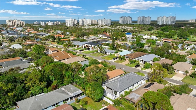 drone / aerial view with a city view