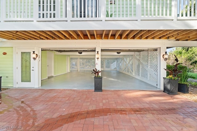 garage with a carport