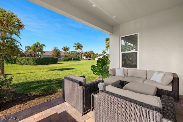 view of patio with an outdoor living space