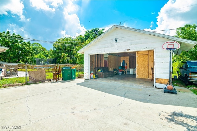 view of garage