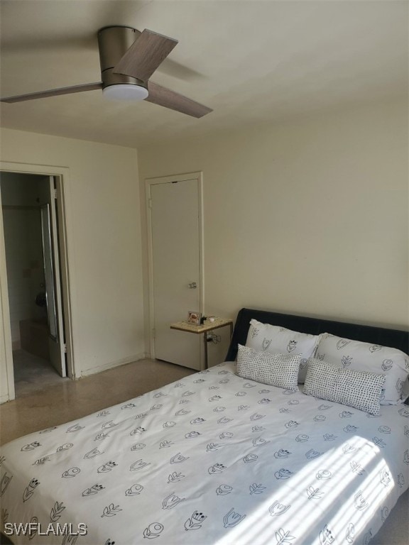 unfurnished bedroom featuring ceiling fan