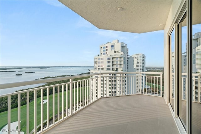 balcony with a water view