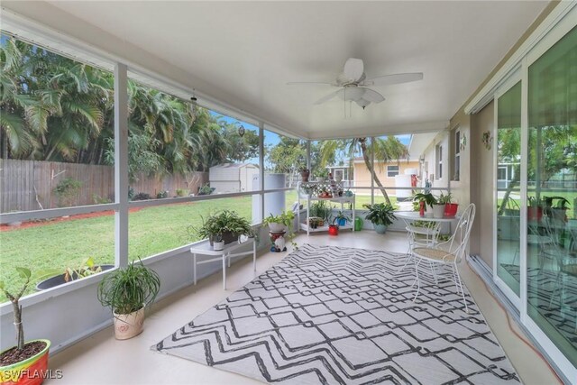 2600 Poinciana St, Naples, FL 34105 - sunroom / solarium featuring ceiling fan