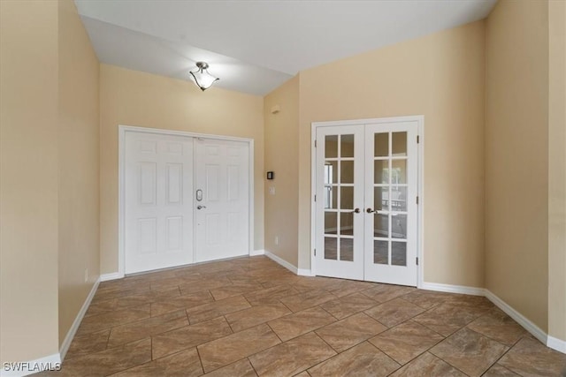 spare room with french doors