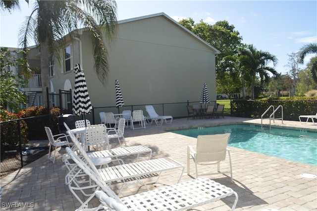 view of pool with a patio