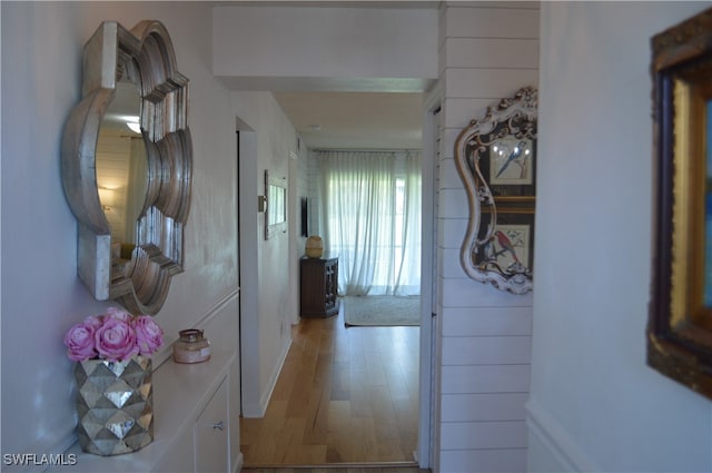 hallway featuring light hardwood / wood-style floors