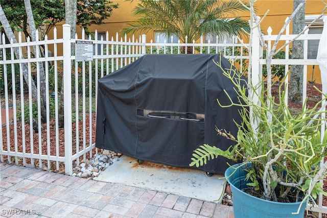 view of patio featuring area for grilling