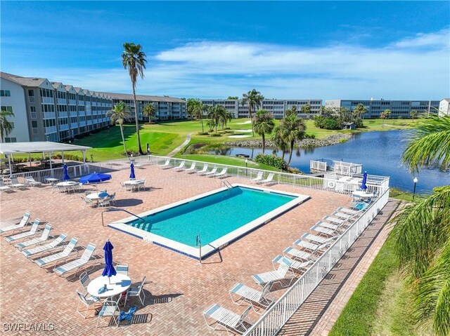 14871 Hole In 1 Cir Unit Ph1, Fort Myers, FL 33919 - community pool featuring a water view