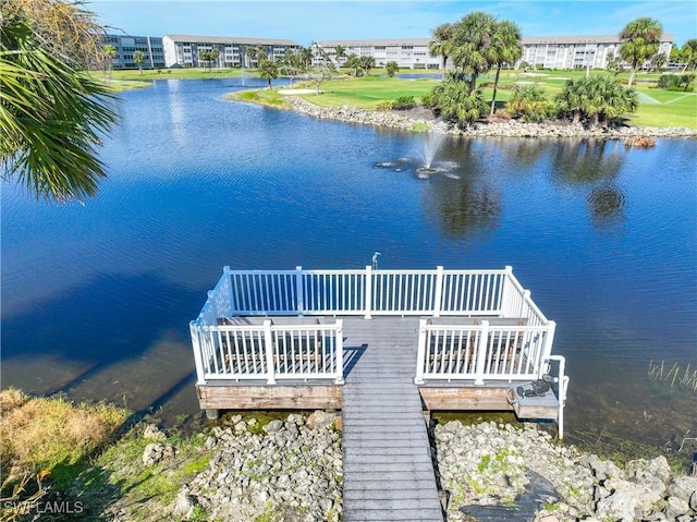 14871 Hole In 1 Cir Unit Ph1, Fort Myers, FL 33919 - dock featuring a deck with water view