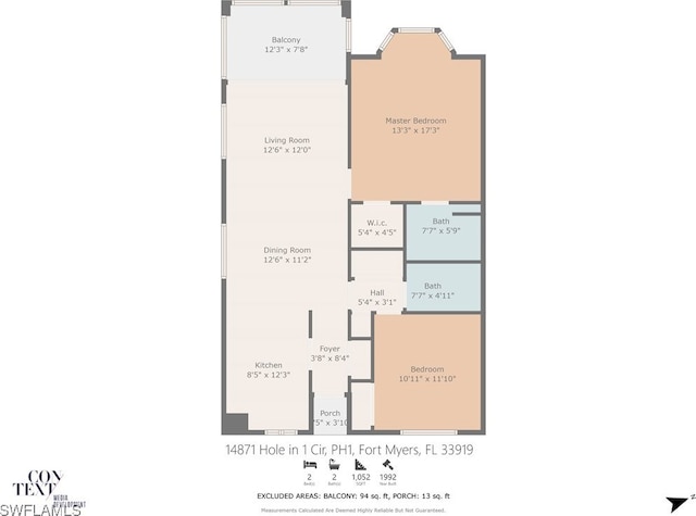 14871 Hole In 1 Cir Unit Ph1, Fort Myers, FL 33919 - home floor plan