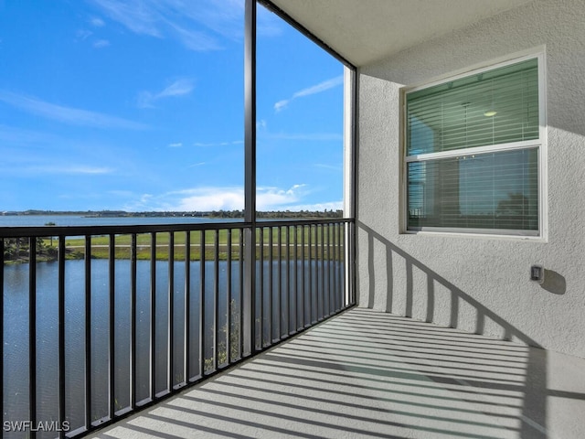 balcony with a water view