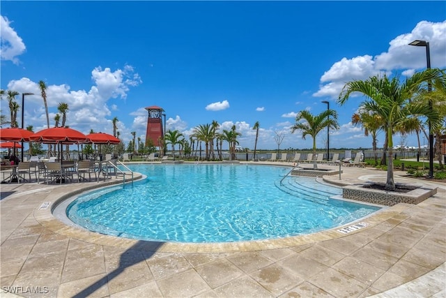 view of pool with a patio area