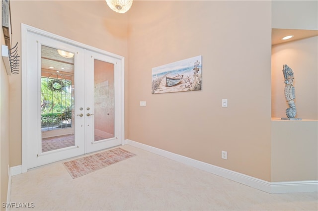 doorway to outside featuring french doors