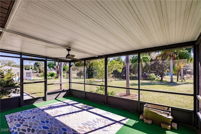 unfurnished sunroom with a wealth of natural light