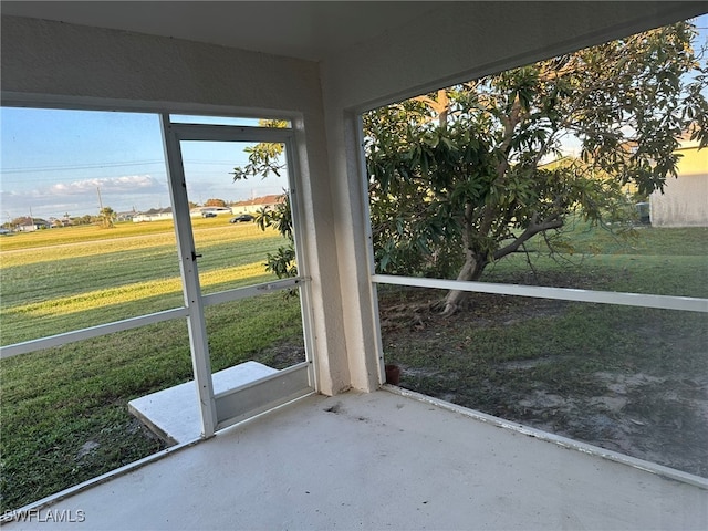 view of unfurnished sunroom