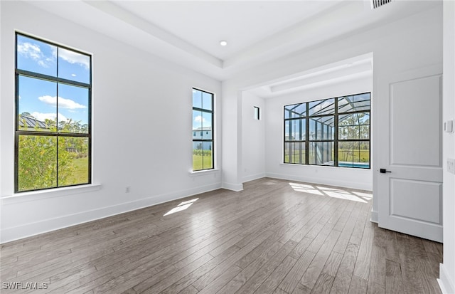 empty room featuring hardwood / wood-style flooring and a wealth of natural light