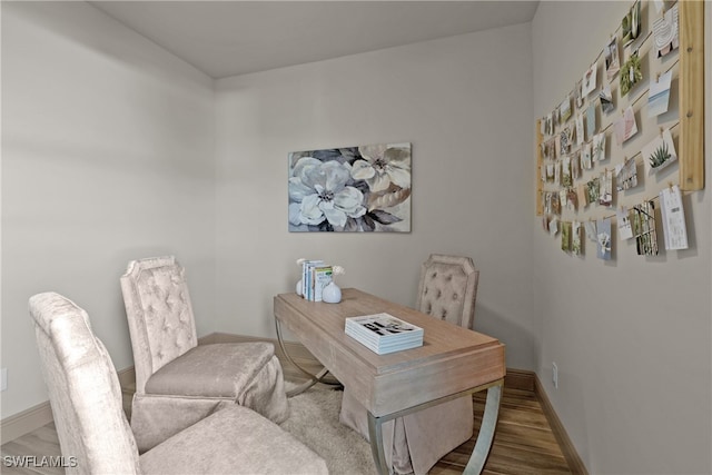 office area featuring hardwood / wood-style floors