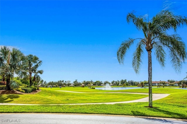 view of home's community featuring a lawn