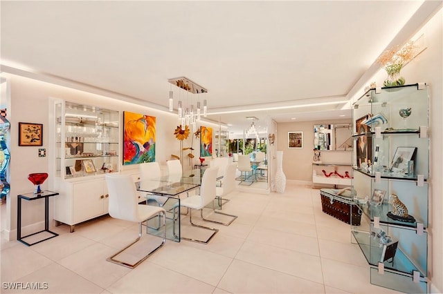 dining room featuring light tile patterned floors