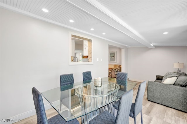 dining area featuring light hardwood / wood-style floors