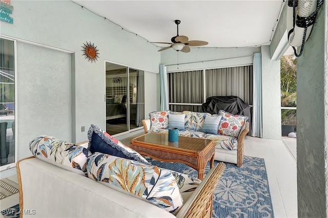 view of patio / terrace with outdoor lounge area and ceiling fan