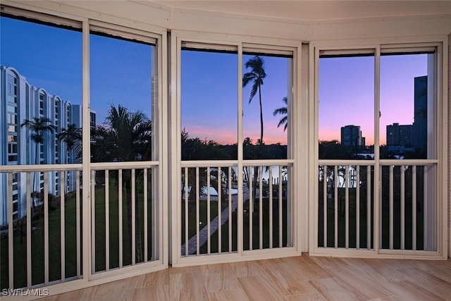 view of unfurnished sunroom