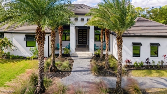 view of front of house with french doors