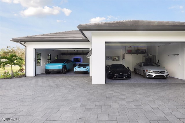 view of garage