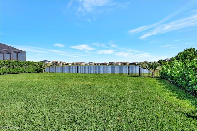 view of yard featuring a lanai